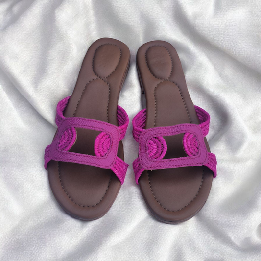 Moroccan Style Raffia Sandals with Natural Finish