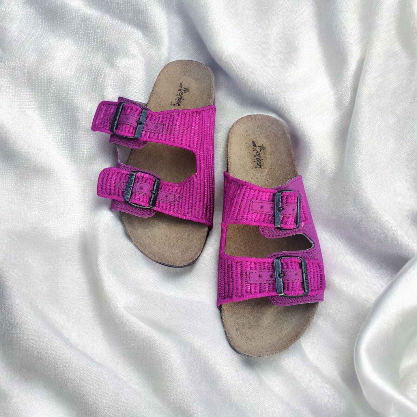 Bohemian Raffia Sandals with Adjustable Buckles