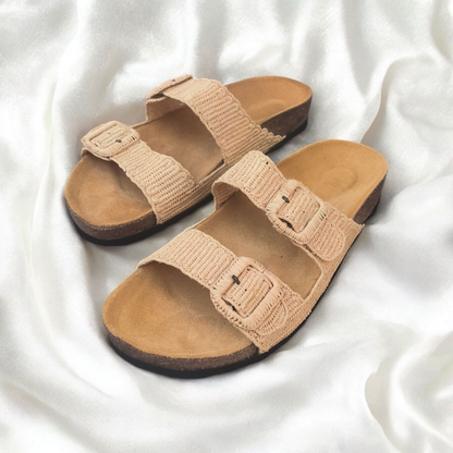 Simple power raffia sandals - Handwoven Moroccan Raffia Slippers | Elegant Indoor-Outdoor Wear