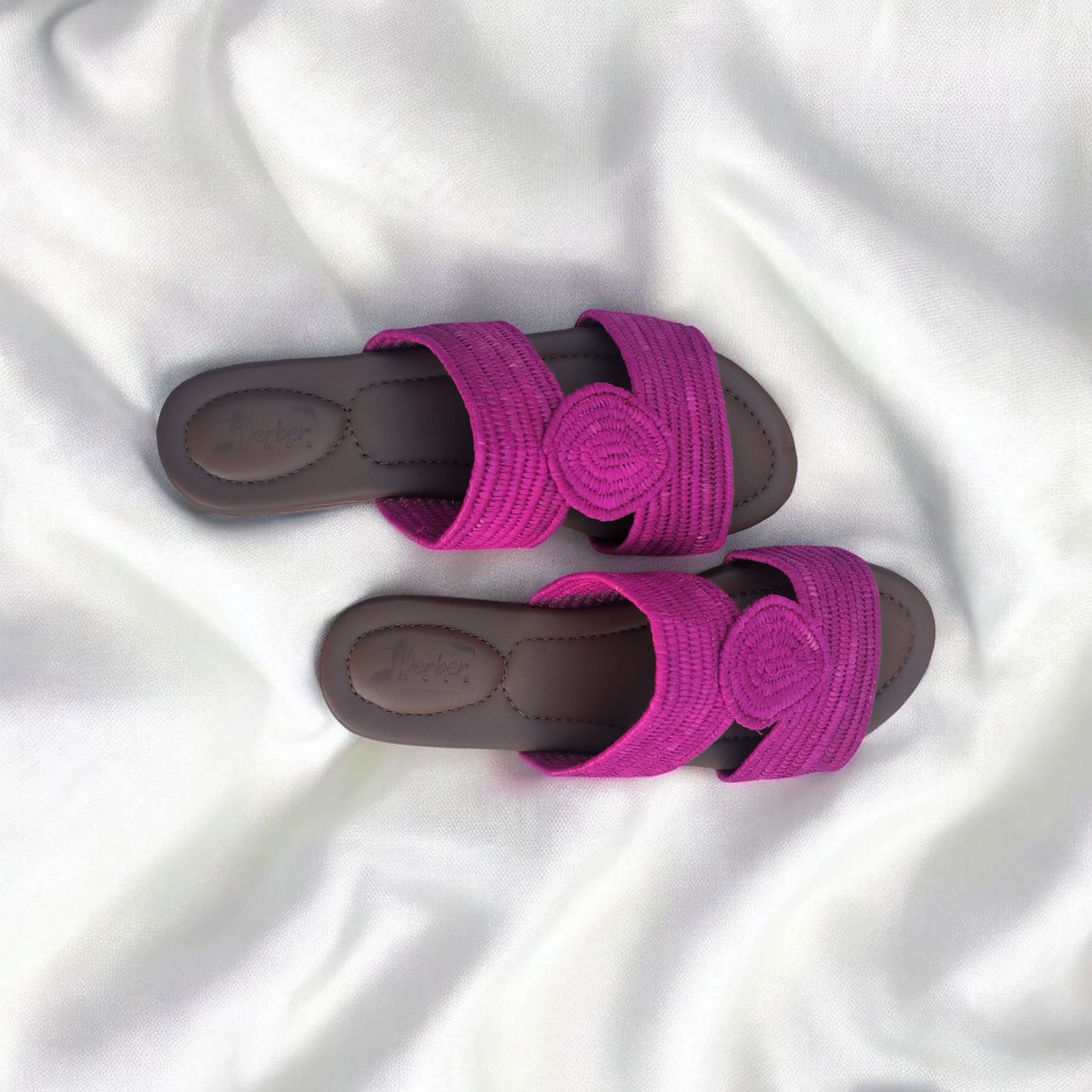 Flat Raffia Sandals with Minimal Woven Design
