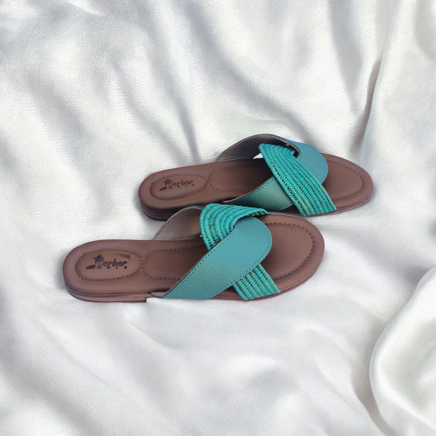 Moroccan Style Raffia Sandals with Natural Finish