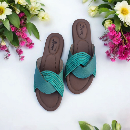Moroccan Style Raffia Sandals with Natural Finish
