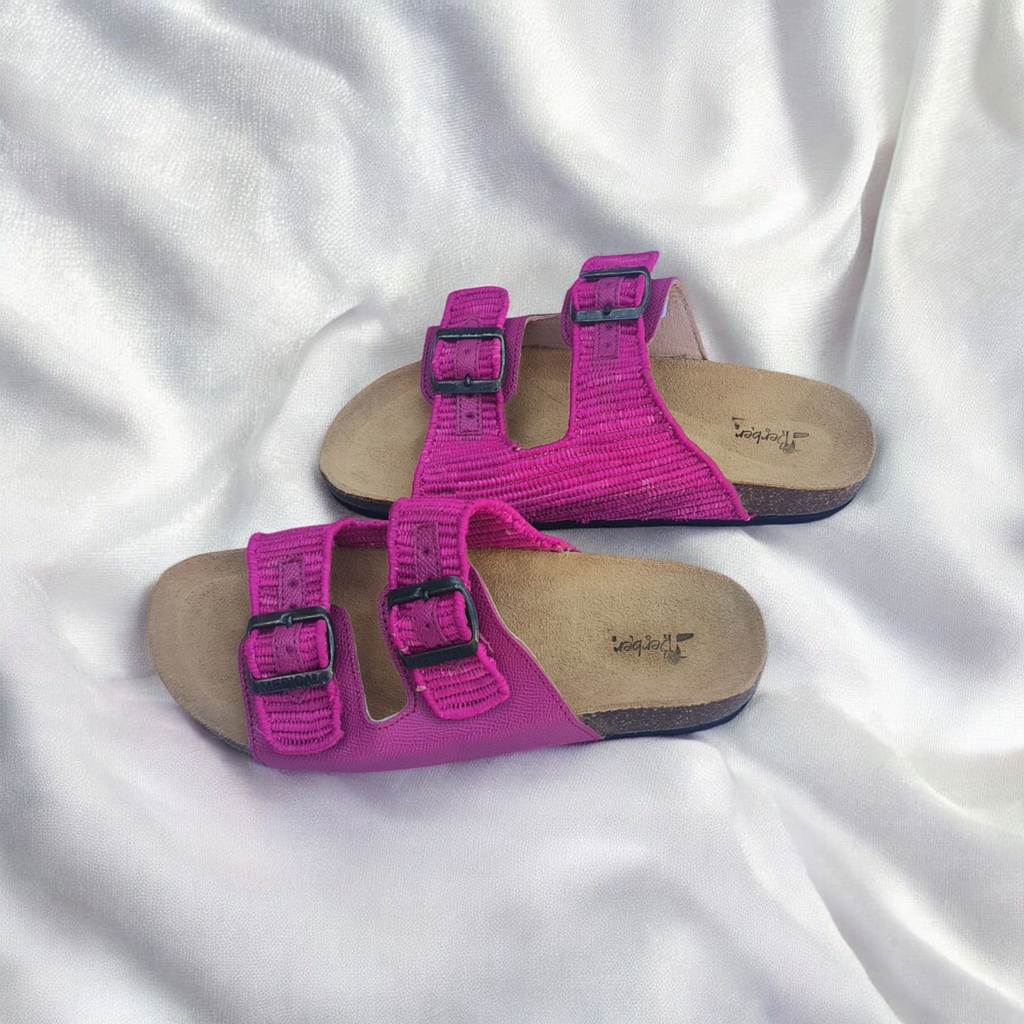 Bohemian Raffia Sandals with Adjustable Buckles