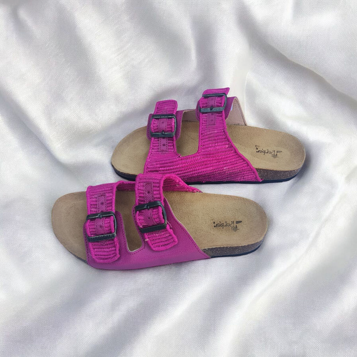 Bohemian Raffia Sandals with Adjustable Buckles