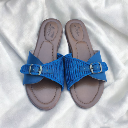 Natural Straw Raffia Sandals – Boho Flat Shoes