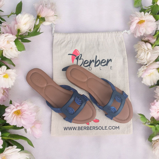 Golden Dunes – Handwoven Moroccan Raffia Slippers | Elegant Indoor-Outdoor Wear