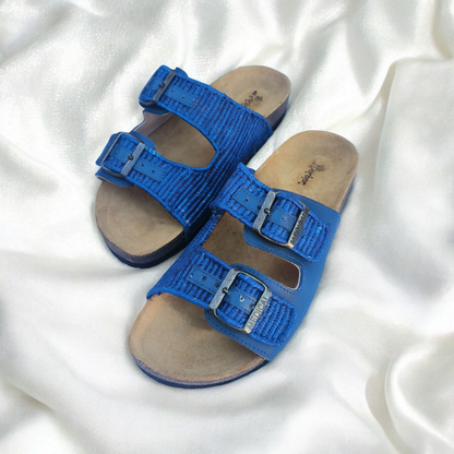Moroccan Raffia Slide Sandals – Natural & Handmade