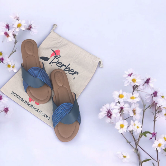 Palm Shade – Handwoven Moroccan Raffia Slippers | Elegant Indoor-Outdoor Wear