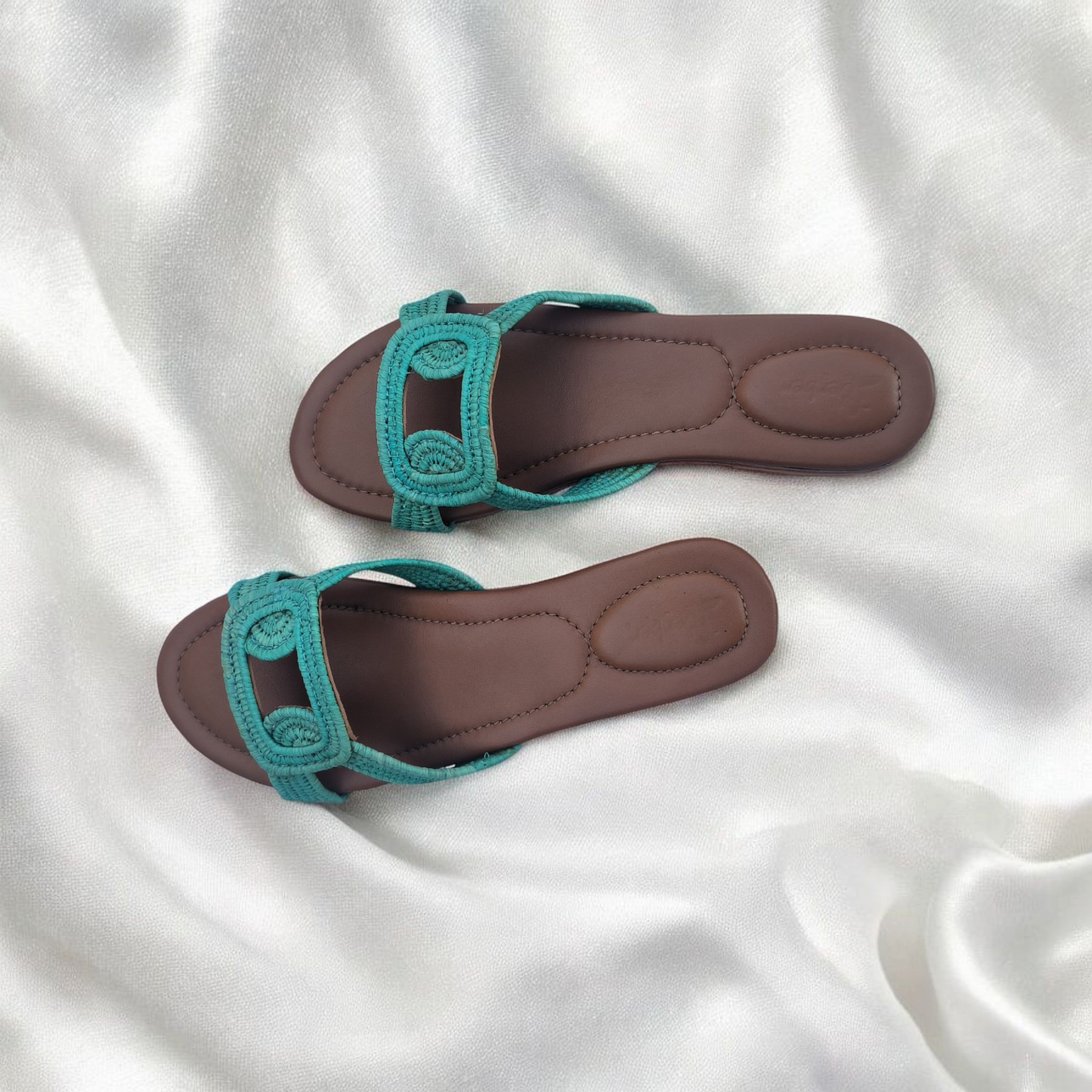 Woven Raffia Comfort Sandals – Flat Sole Slides