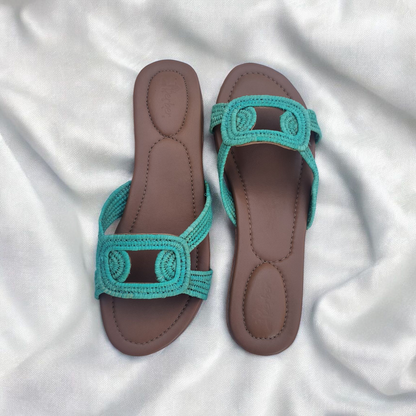 Woven Raffia Comfort Sandals – Flat Sole Slides