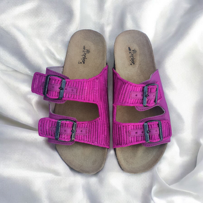 Bohemian Raffia Sandals with Adjustable Buckles