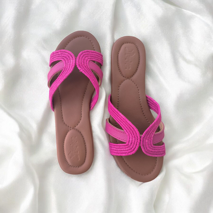 Amber Souk – Handwoven Moroccan Raffia Slippers | Elegant Indoor-Outdoor Wear