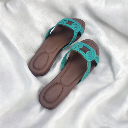 Woven Raffia Comfort Sandals – Flat Sole Slides