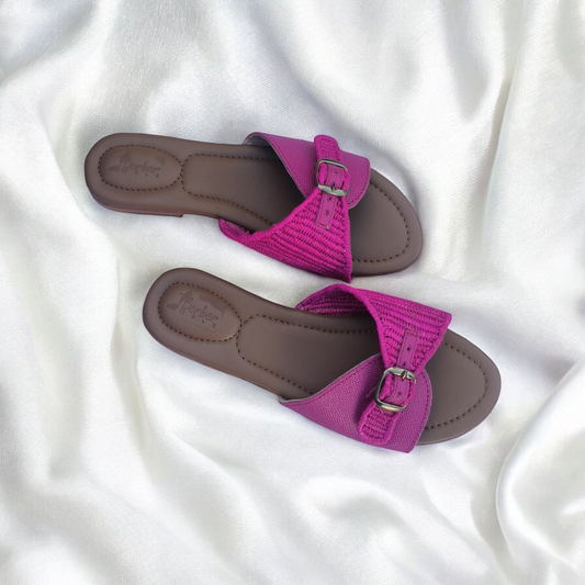 Modern Nomad sandals – Handwoven Moroccan Raffia Slippers