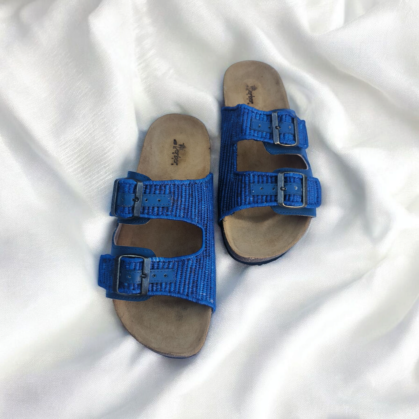 Moroccan Raffia Slide Sandals – Natural & Handmade
