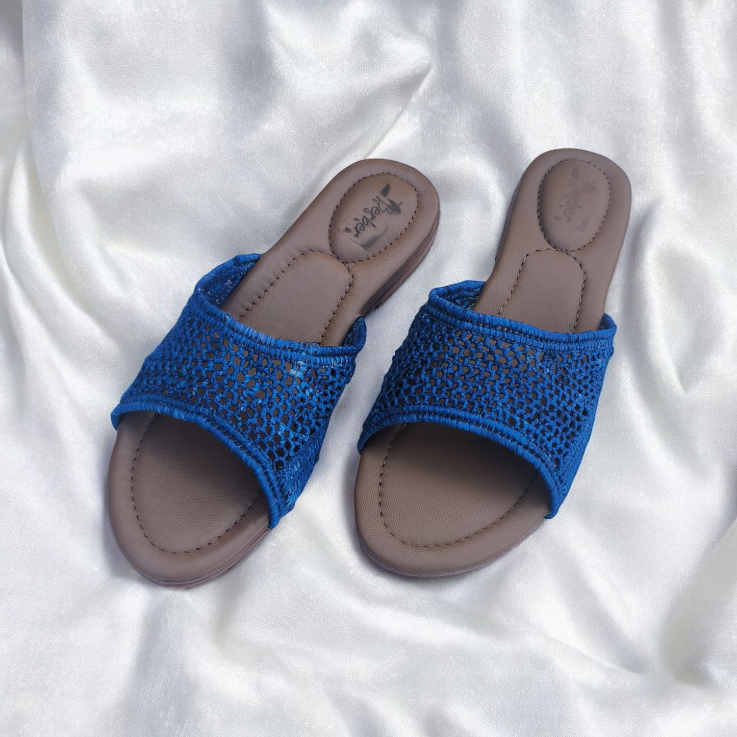 Boho raffia sandals – Handwoven Moroccan Raffia Slippers