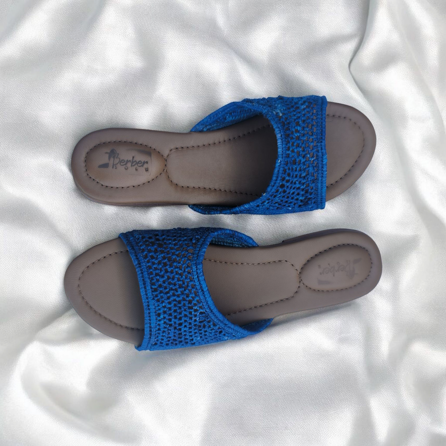 Boho raffia sandals – Handwoven Moroccan Raffia Slippers