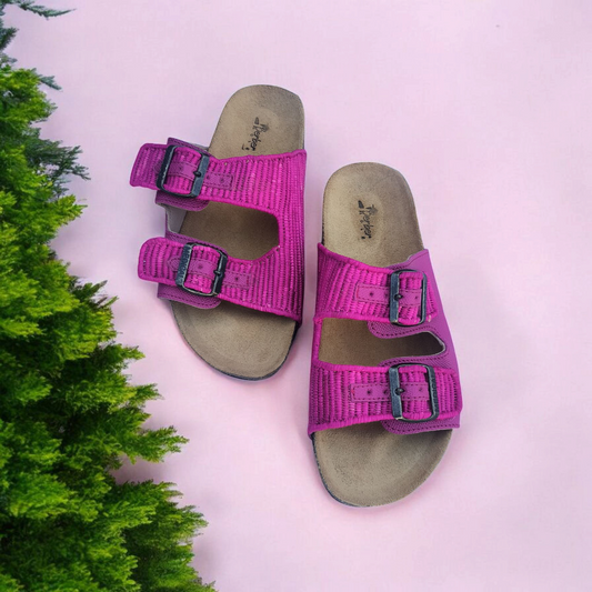 Bohemian Raffia Sandals with Adjustable Buckles