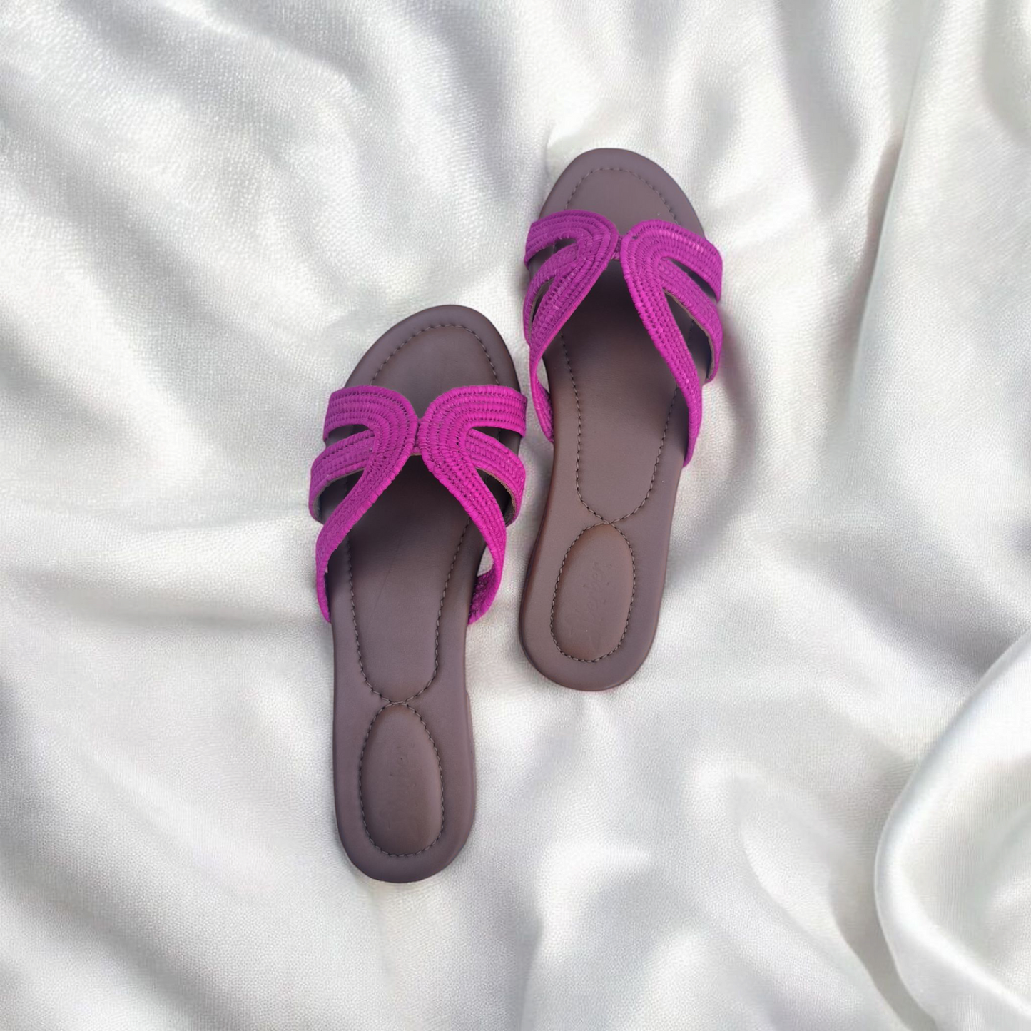 Handmade Moroccan Raffia Slide Sandals for Women