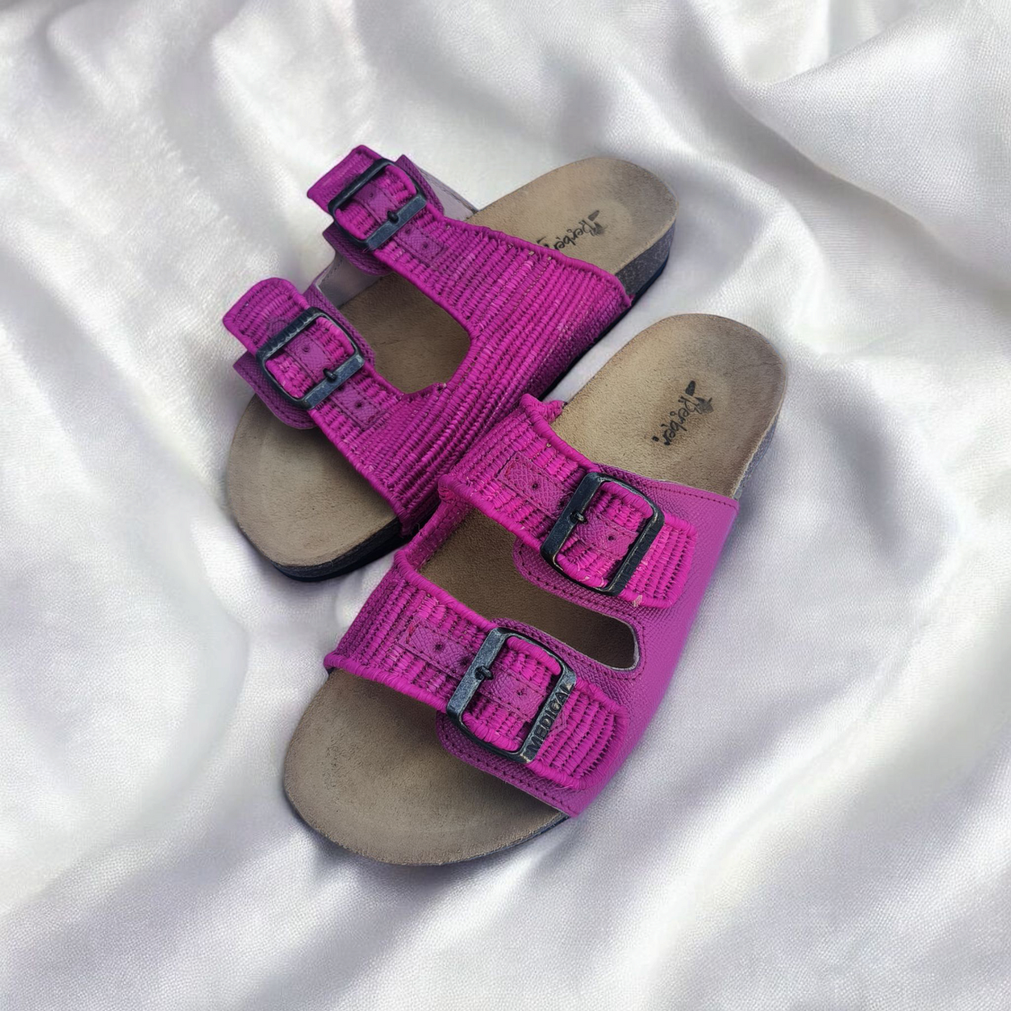 Bohemian Raffia Sandals with Adjustable Buckles