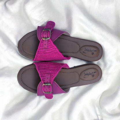 Modern Nomad sandals – Handwoven Moroccan Raffia Slippers