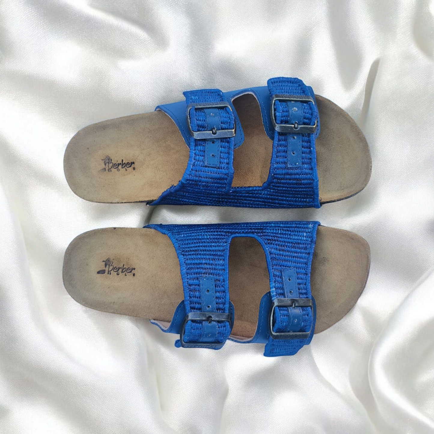Moroccan Raffia Slide Sandals – Natural & Handmade