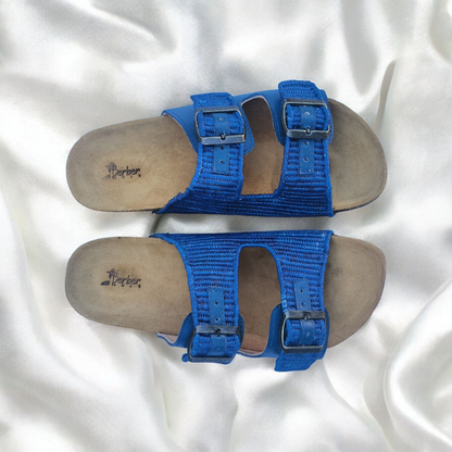Moroccan Raffia Slide Sandals – Natural & Handmade