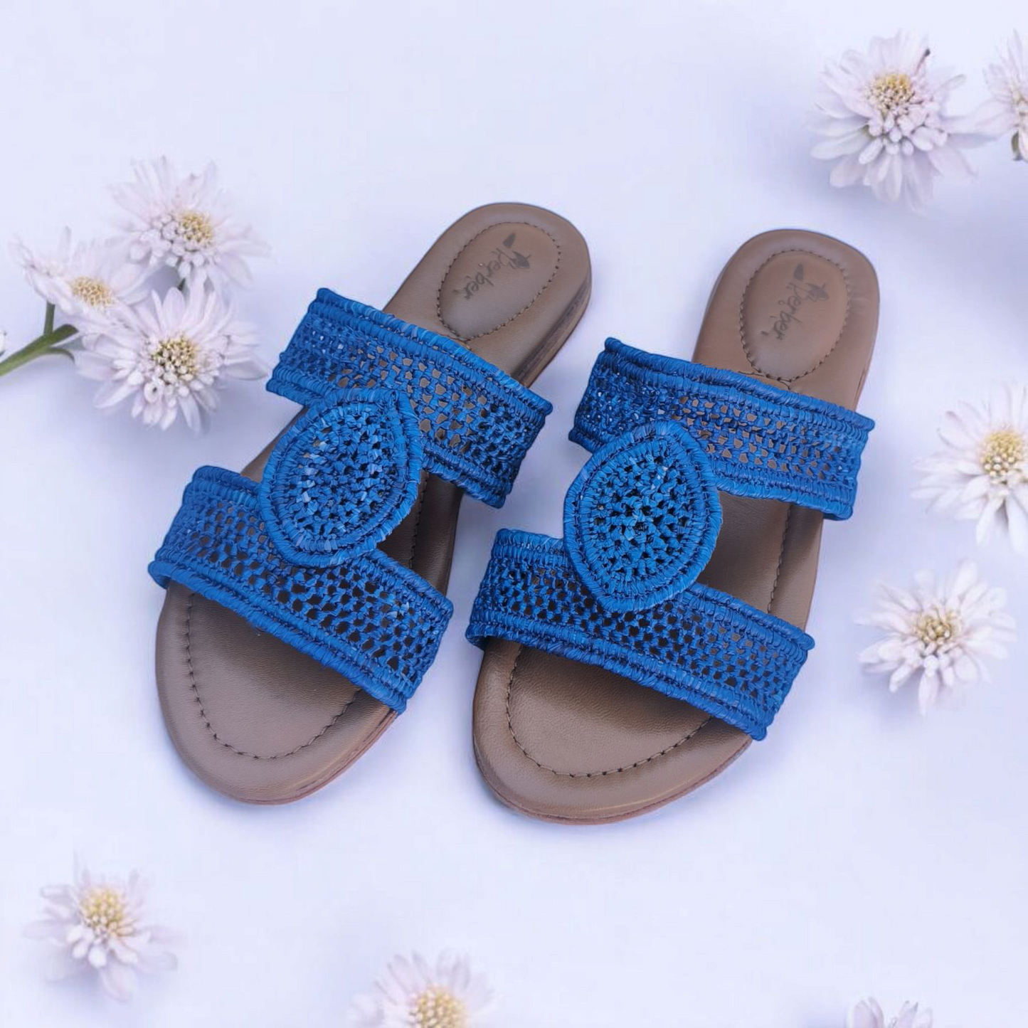 Raffia Sandals with Leather Details – Handmade Flats